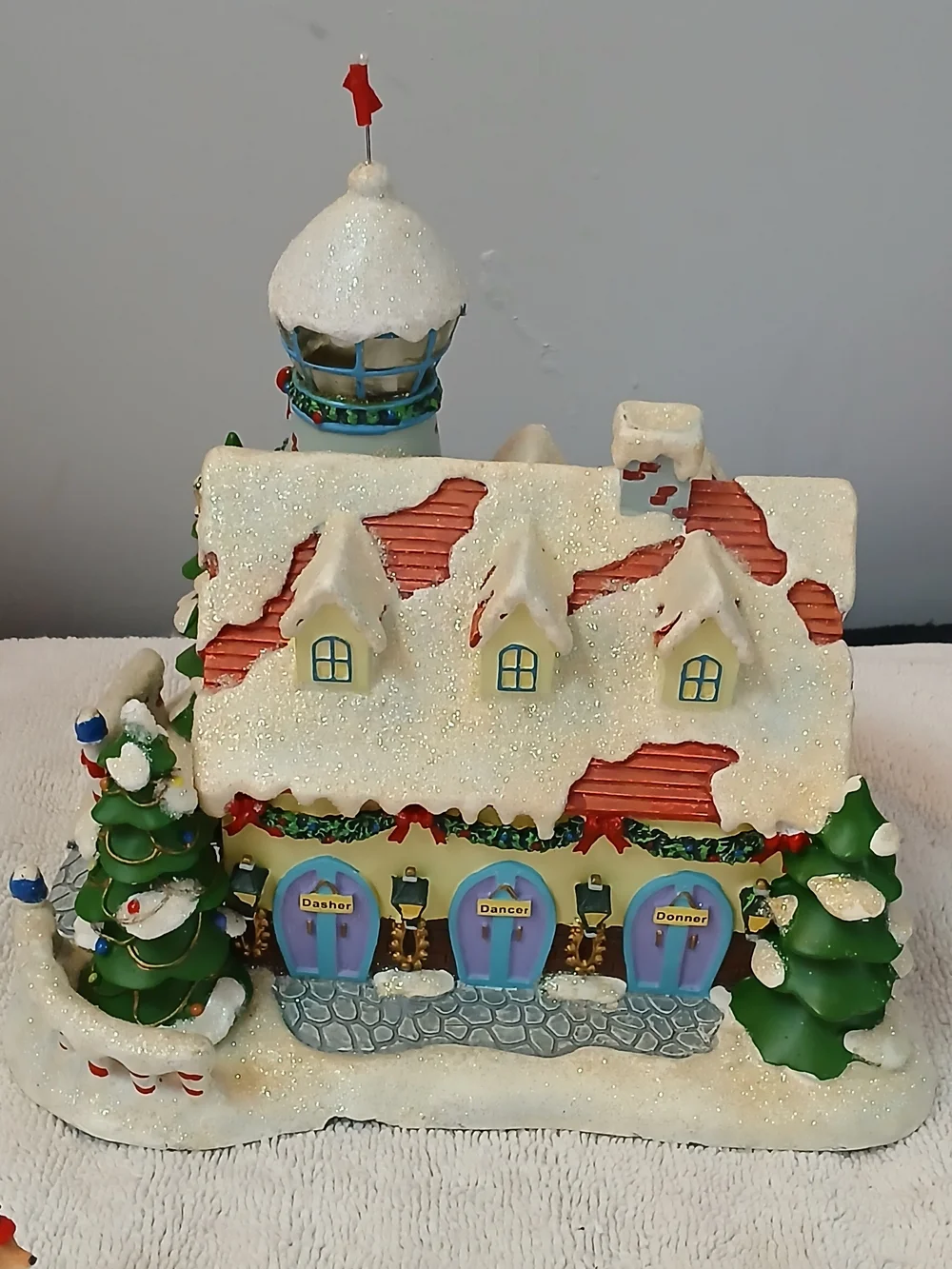 Unbranded Green & Cream Holiday Light-Up Village House